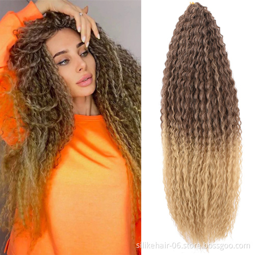ombre Brazilian Braids Curly Crotchet HairSynthetic Soft Long Water Wave Crochet Hair Synthetic Brazilian Braids Hair Extension